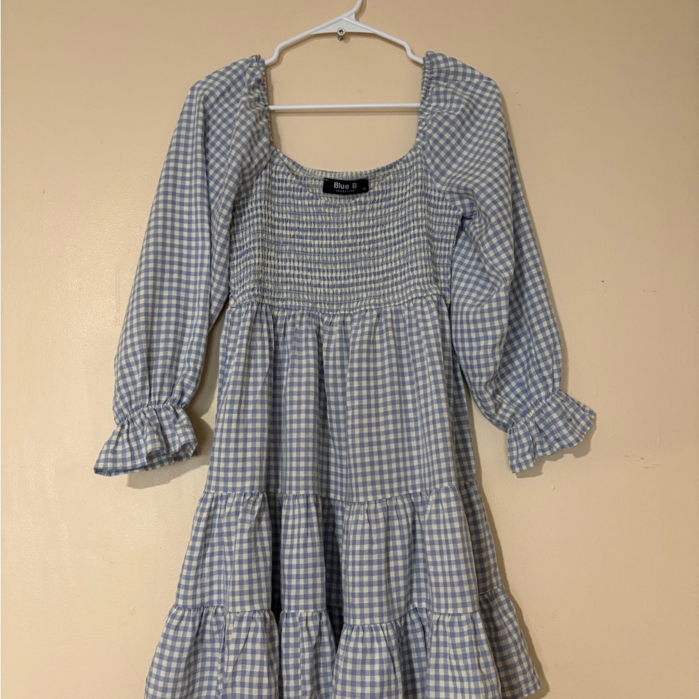 Blue 84 Blue Checkered Dress